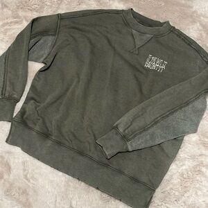 NWOT Aerie Olive oversized Haunt crew neck xxs